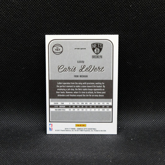 2016-17 Panini Donruss Optic Caris LeVert #167 Silver Prizm Rookie Card