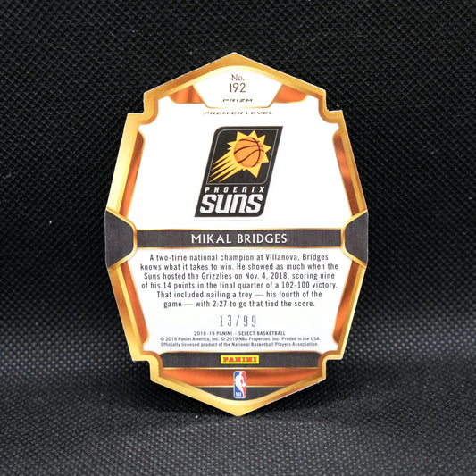 2018-19 Select Mikal Bridges Premier Level Purple Die Cut Prizm Rookie Card /...