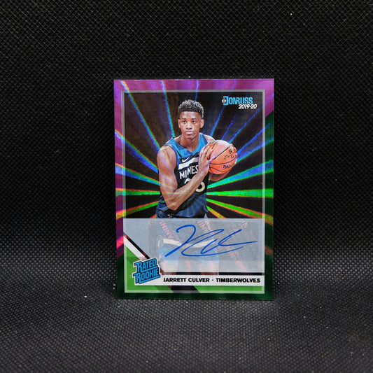 2019-20 Donruss Jarrett Culver Rated Rookie Green Purple Laser Autograph