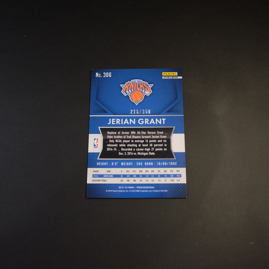 2015-16 Jerian Grant Prizm #306 Ruby Wave Prizm Rookie Card 216/350