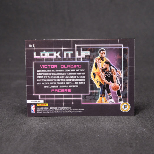 2018-19 Victor Oladipo Donruss Optic Lock It Up Purple Holo Prizm