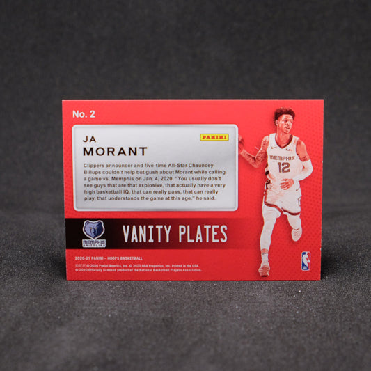Ja Morant 2020-21 Hoops Vanity Plates