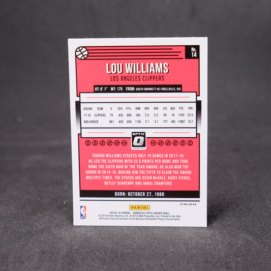 2018-19 Panini Donruss Optic Silver Holo Prizm Lou Williams