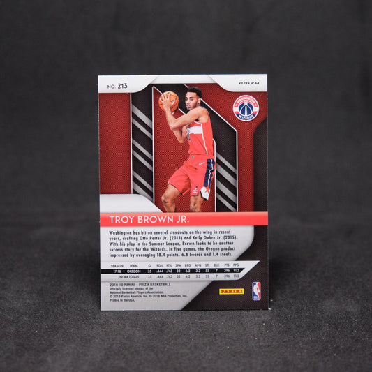 2018-19 Troy Brown Prizm - #213 Ruby Wave Prizm Rookie Card