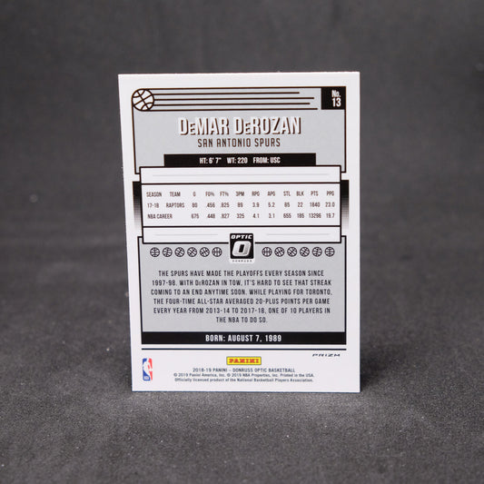 2018-19 Panini Donruss Optic Silver Holo Prizm DeMar DeRozan