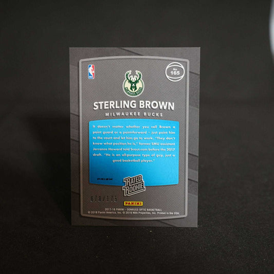 2017-18 Sterling Brown RC Donruss Optic Lime Green Prizm /175