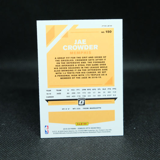 2019-20 Jae Crowder Donruss Optic Purple Prizm