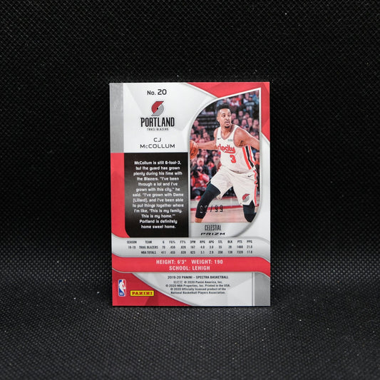 2019-20 Spectra CJ McCollum #20 Celestial Prizm /99