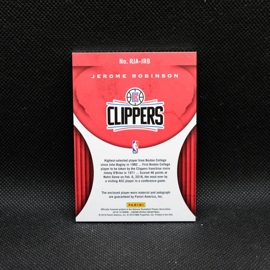2018-19 Panini Crown Royale Jerome Robinson Rookie Jersey Auto /199