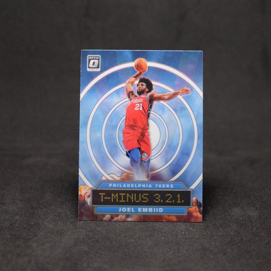 2019-20 Joel Embiid Donruss Optic T-Minus 3 2 1 Holo Silver Prizm