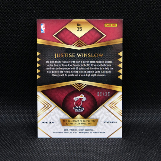 2015-16 Justise Winslow Select #35 Tie Dye Prizm Auto Rookie /25