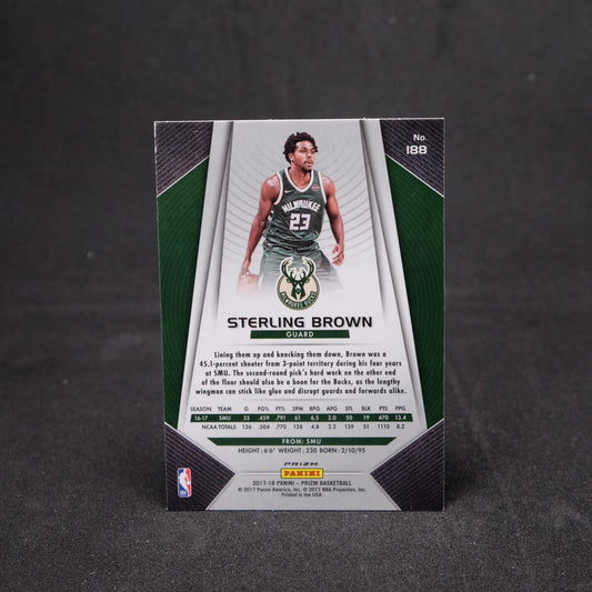 Sterling Brown 2017-18 Prizm - #188 Ruby Wave Prizm Rookie Card