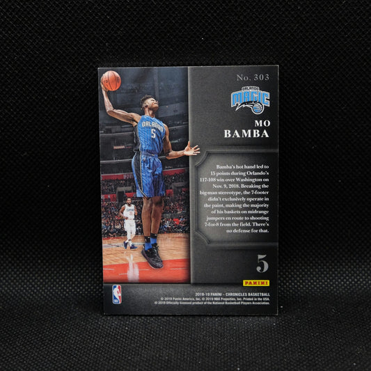2018-19 Panini Chronicles Mo Bamba Black Box Elite Series Rookie Card /249