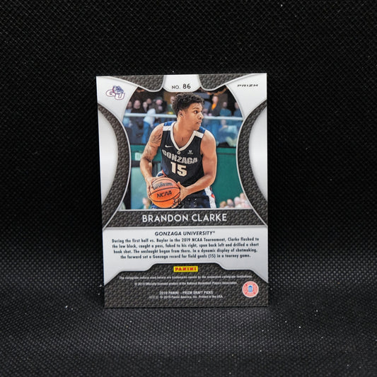 2019 Prizm Draft Brandon Clarke #86 Hyper Prizm Rookie Card /75