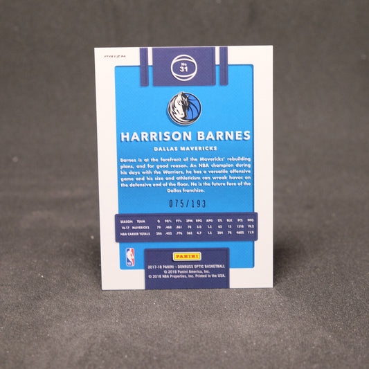 2017-18 Harrison Barnes Donruss Optic Fast Break Orange Prizm /193
