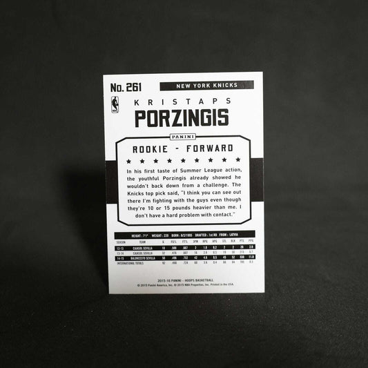2015-16 Kristaps Porzingis NBA Hoops #261 Rookie Card