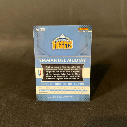 2015-16 Emmanuel Mudiay Panini Prizm Red White Blue Rookie Card