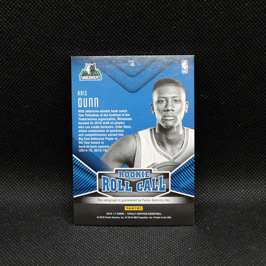 2016-17 Panini Totally Certified Kris Dunn Rookie Roll Call 5/5