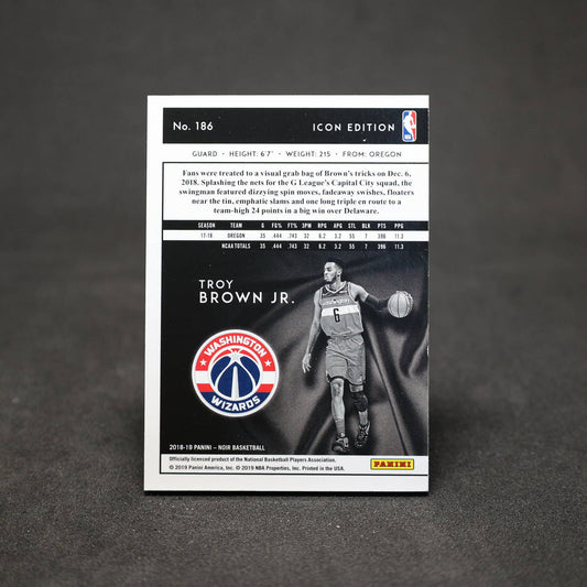 2018-19 Troy Brown Jr Noir Icon Edition Rookie Card /65