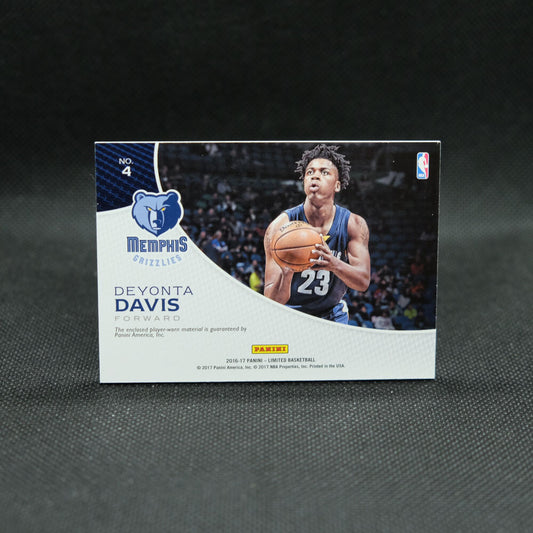 2016-17 Deyonta Davis Limited - Unlimited Potential Materials Rookie Card /99