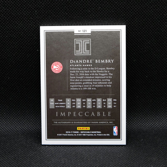2016-17 Panini Impeccable DeAndre' Bembry Rookie Autograph /99