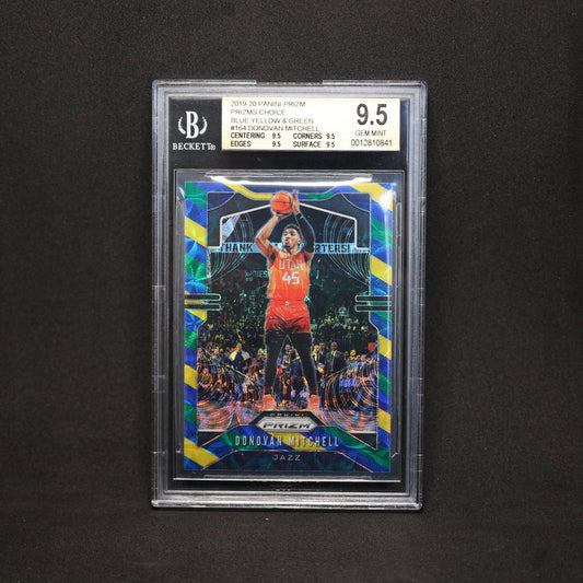2019-20 Donovan Mitchell Panini Prizm Choice Red Yellow Green BGS 9.5