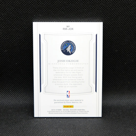 2018-19 National Treasures Josh Okogie Rookie Materials /99 Rookie Patch