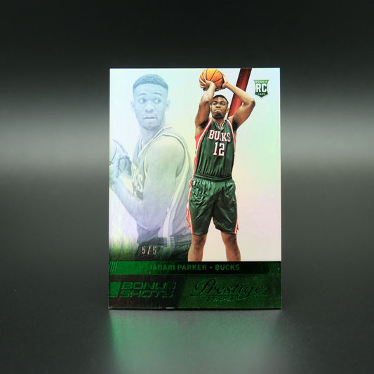 2014-15 Jabari Parker Prestige Bonus Shots Green Rookie 5/5
