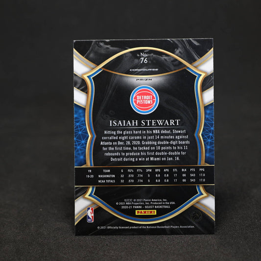 2020-21 Panini Select Isaiah Stewart Concourse Green Purple Prizm RC