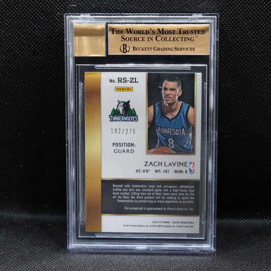 2014-15 Panini Select Zach LaVine RC Rookie Signatures /275 BGS 9.5 Gem 10 Auto