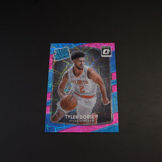 2017-18 Tyler Dorsey Donruss Optic #157 Rated Rookie Pink Velocity Rookie Car...