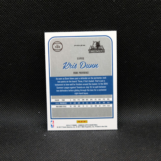 2016-17 Panini Donruss Optic Kris Dunn #155 Silver Holo Prizm Rookie Card