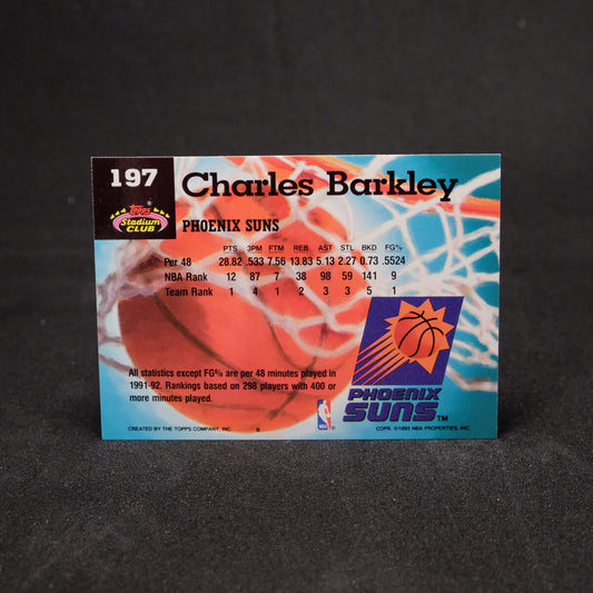 Charles Barkley 1992-93 Topps Stadium Club #197 Members Choice
