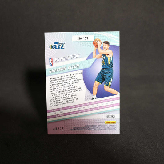 2018-19 Panini Revolution Grayson Allen #107 Sunburst Rookie Card /75