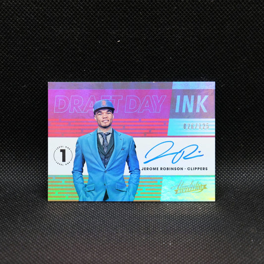 2018-19 Panini Absolute Jerome Robinson Draft Day Ink Rookie Card /125