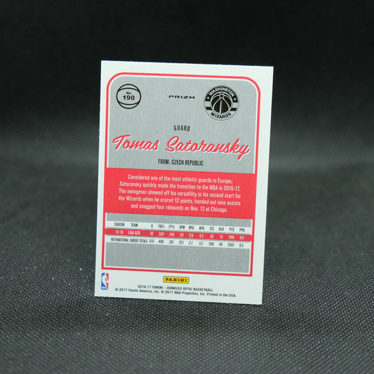 2016-17 Tomas Satoransky Donruss Optic Holo Silver Rookie Card
