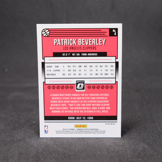 2018-19 Panini Donruss Optic Silver Holo Prizm Patrick Beverley