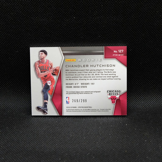 2018-19 Spectra Chandler Hutchison Rookie Patch Autograph Silver Prizm /299