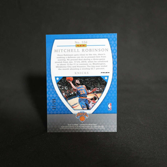2018-19 Mitchell Robinson Chronicles Crusade Blue Prizm Rookie Card /99