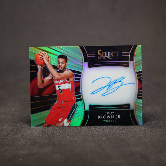 2018-19 Troy Brown Jr Select Rookie Signatures Green Prizm /99