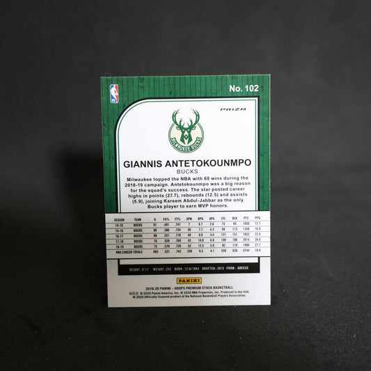 2019-20 Giannis Antetokounmpo Hoops Premium #102 Velocity Prizm