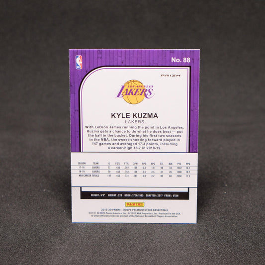 Kyle Kuzma 2019-20 NBA Hoops Premium Stock Laser Prizm