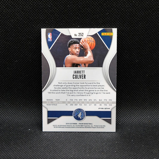 2019-20 Prizm Jarrett Culver #252 Purple Wave Prizm Rookie Card