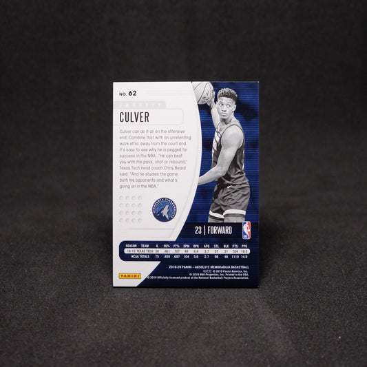 2019-20 Jarrett Culver Absolute #62 Rookie RC /199