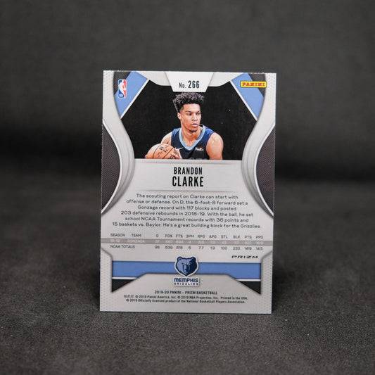 2019-20 Panini Prizm Brandon Clarke #266 Hyper Prizm Rookie Card
