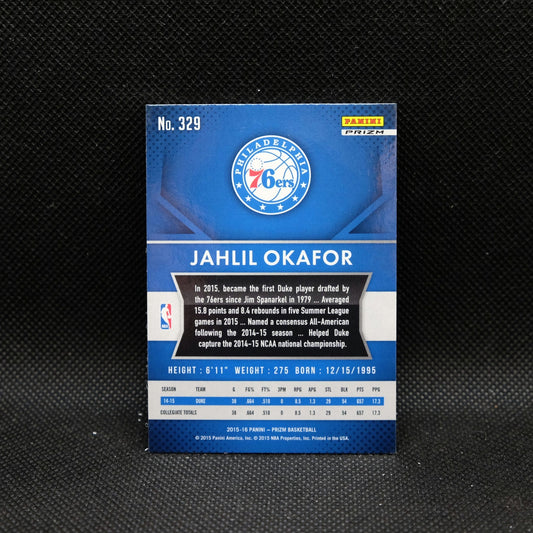 2015-16 Prizm Jahlil Okafor #329 Red White Blue Prizm Rookie Card