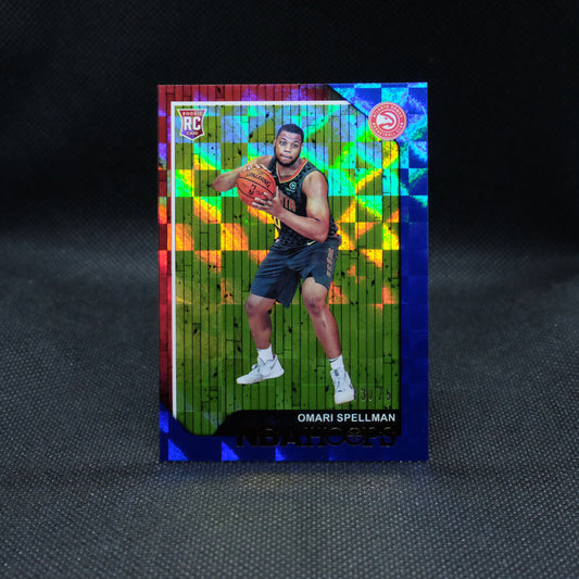 2018-19 Omari Spellman Hoops #251 Blue Checkerboard Rookie Card /75