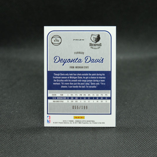 2016-17 Deyonta Davis Donruss Optic Orange Holo Rookie /199