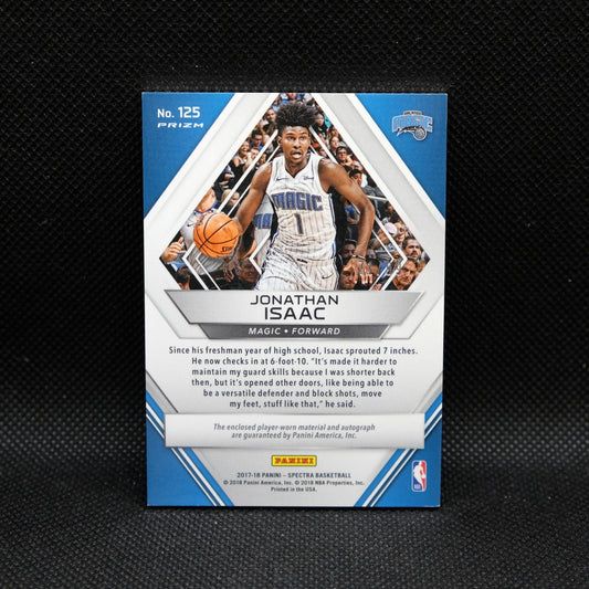 2017-18 Jonathan Isaac Spectra #125 Rookie Patch Auto Blue Fast Break Prizm /99