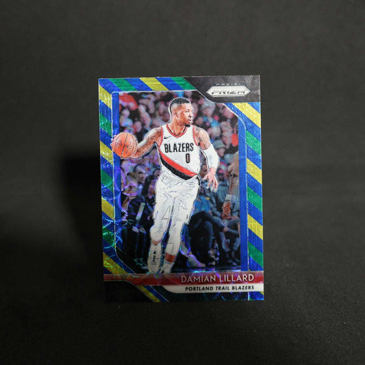 2018-19 Panini Prizm Damian Lillard #81 Green Yellow Blue Prizm